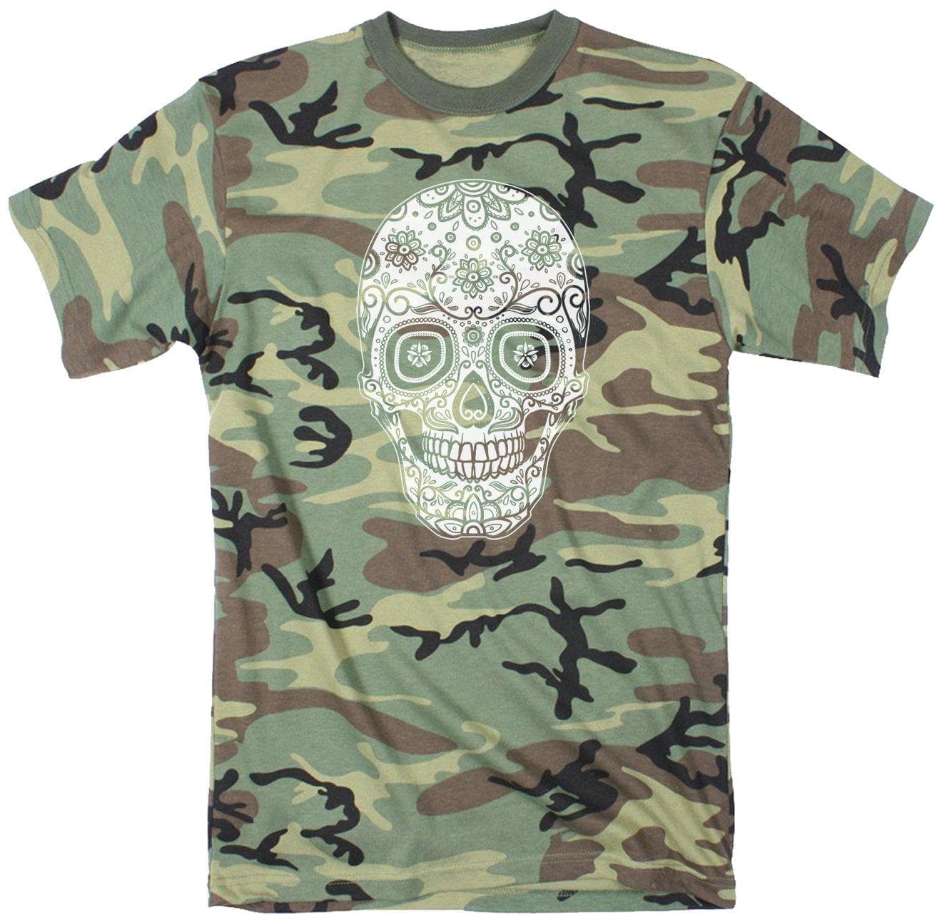 Sugar Skull Men's Tshirt  -  Crazy Dog T-Shirts