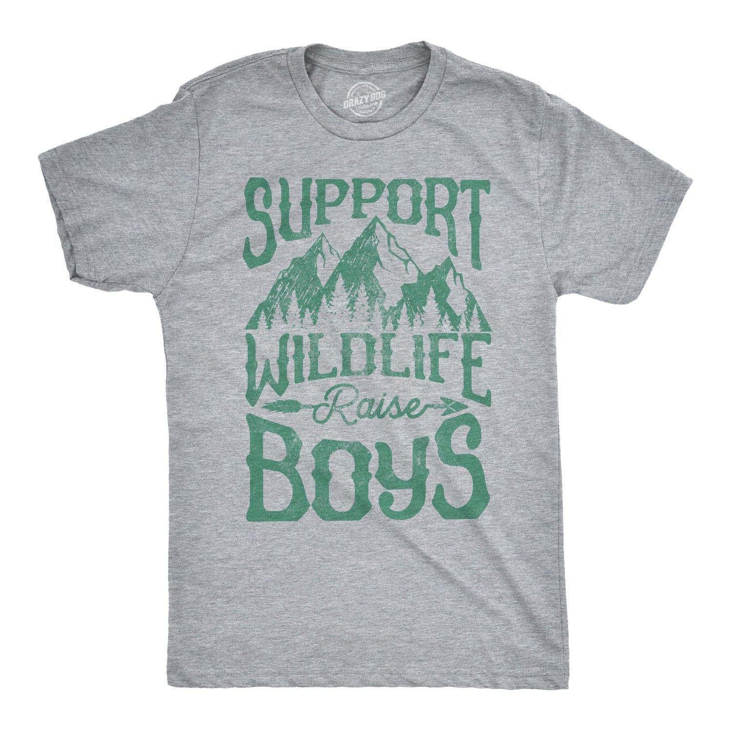 Support Wildlife Raise Boys Men's Tshirt  -  Crazy Dog T-Shirts