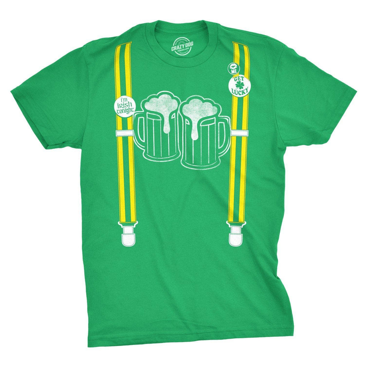 Suspenders Beer Mugs Men&#39;s Tshirt  -  Crazy Dog T-Shirts
