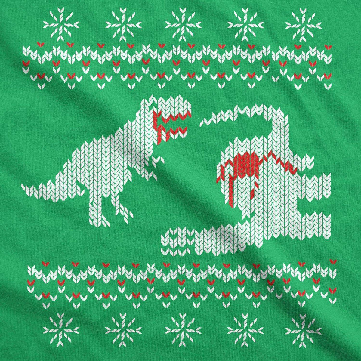 T-Rex Dinosaur Snack Ugly Christmas Sweater Men's T Shirt - Crazy