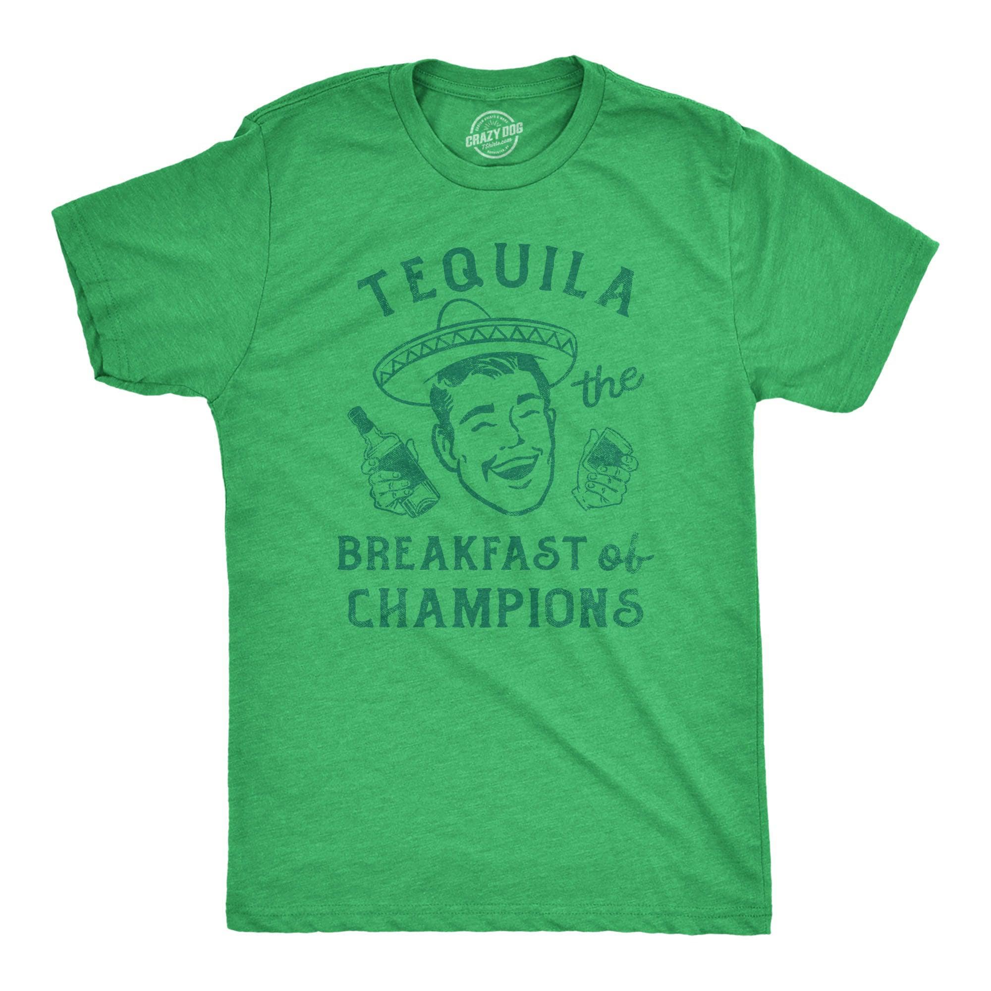 Tequila The Breakfast Of Champions Men's Tshirt  -  Crazy Dog T-Shirts