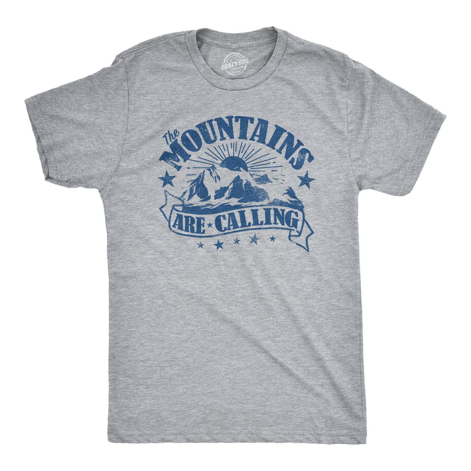 The Mountains Are Calling Men's Tshirt - Crazy Dog T-Shirts