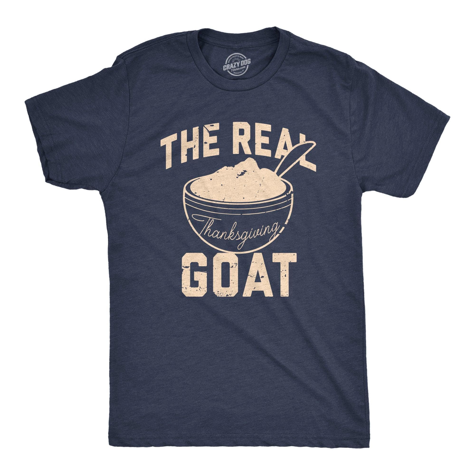 The Real Thanksgiving GOAT Men's Tshirt  -  Crazy Dog T-Shirts