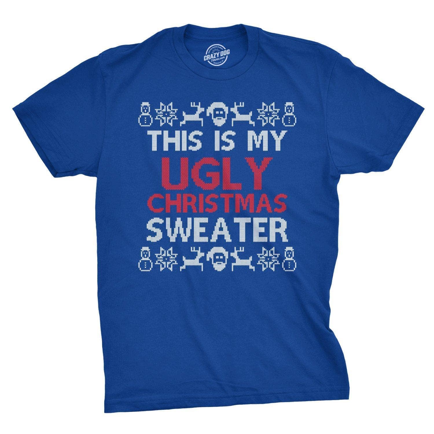 This Is My Ugly Christmas Sweater Men's Tshirt - Crazy Dog T-Shirts