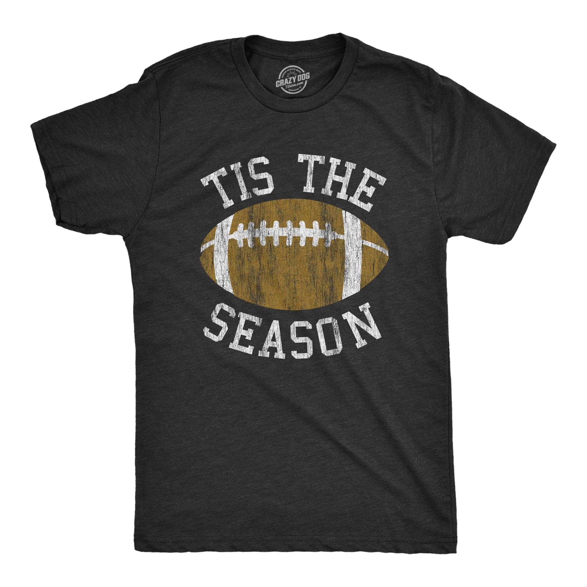 Tis The Season Football Men's Tshirt  -  Crazy Dog T-Shirts