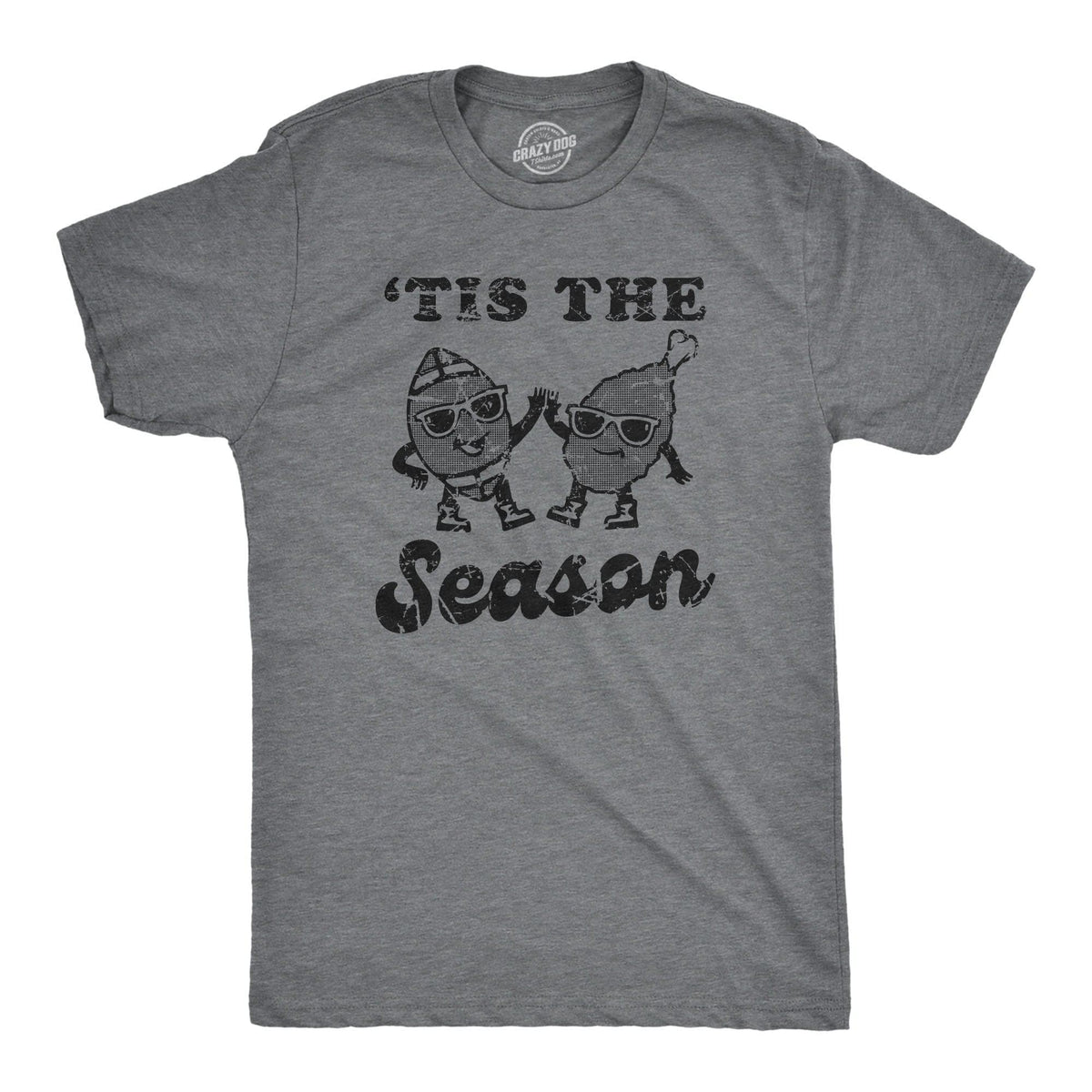Tis The Season Turkey Football Men&#39;s Tshirt  -  Crazy Dog T-Shirts