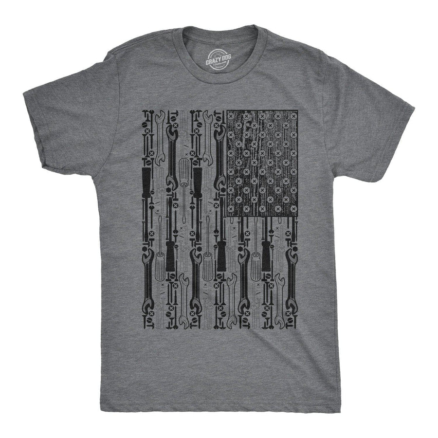 Tools American Flag Men's Tshirt  -  Crazy Dog T-Shirts