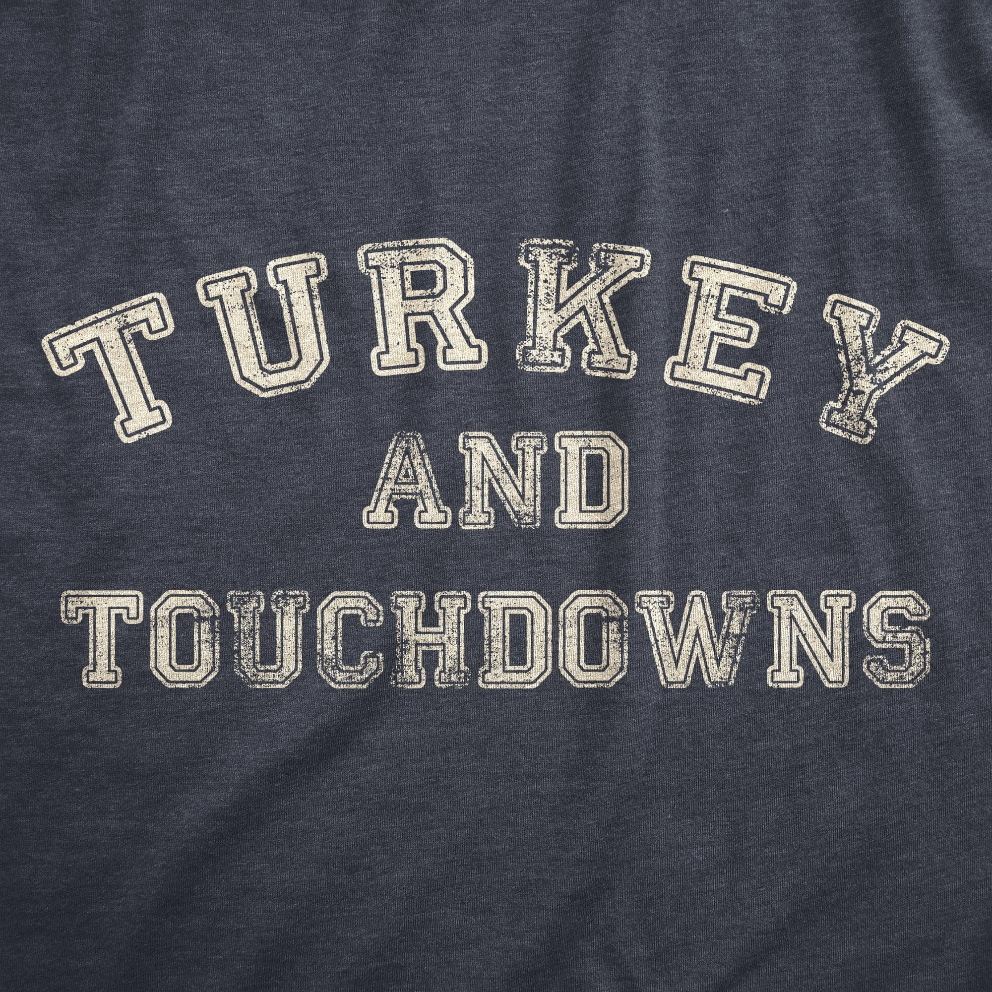 Turkey And Touchdowns Men's Tshirt  -  Crazy Dog T-Shirts