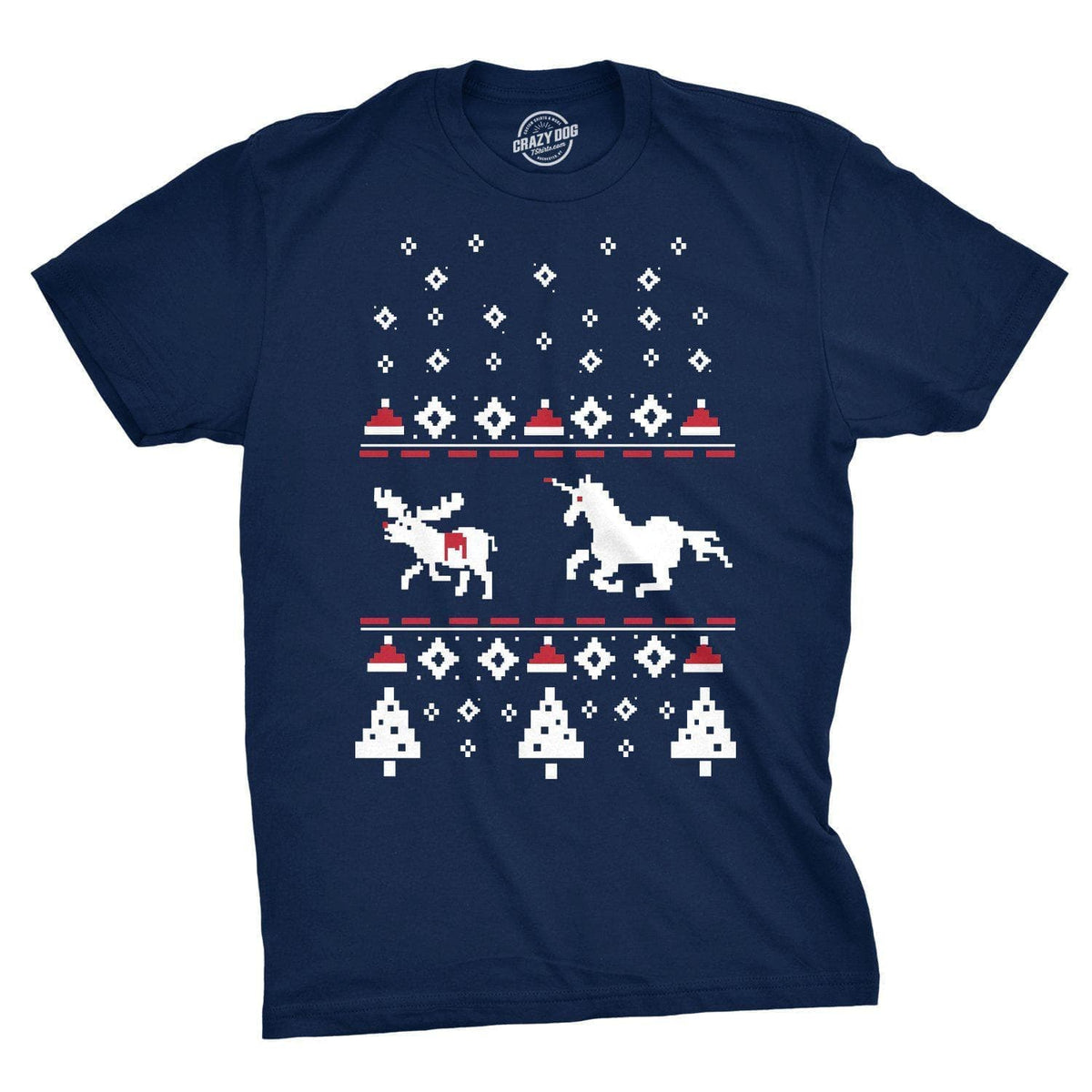 Unicorn Stab Ugly Christmas Sweater Men&#39;s Tshirt - Crazy Dog T-Shirts