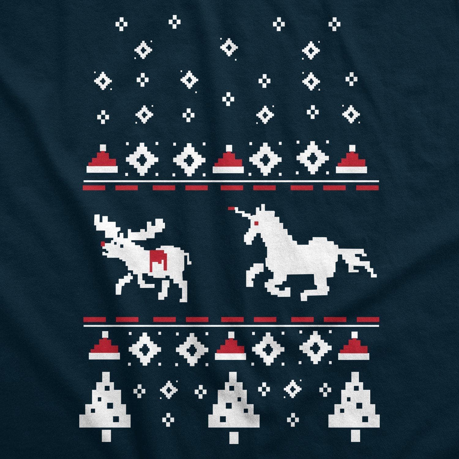 Unicorn Stab Ugly Christmas Sweater Men's Tshirt - Crazy Dog T-Shirts