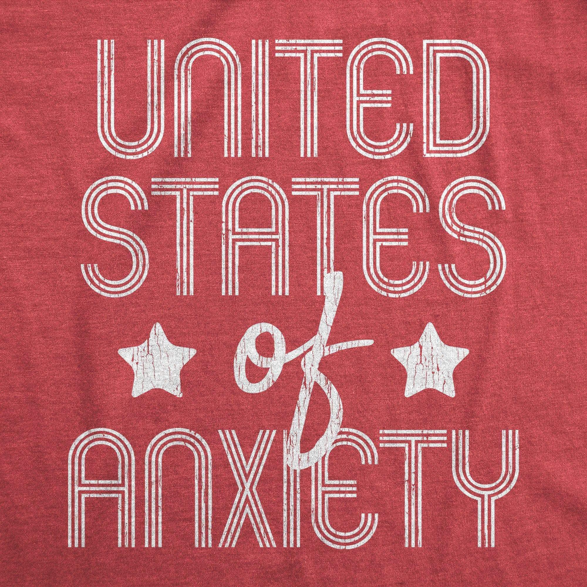 United States Of Anxiety Men's Tshirt - Crazy Dog T-Shirts