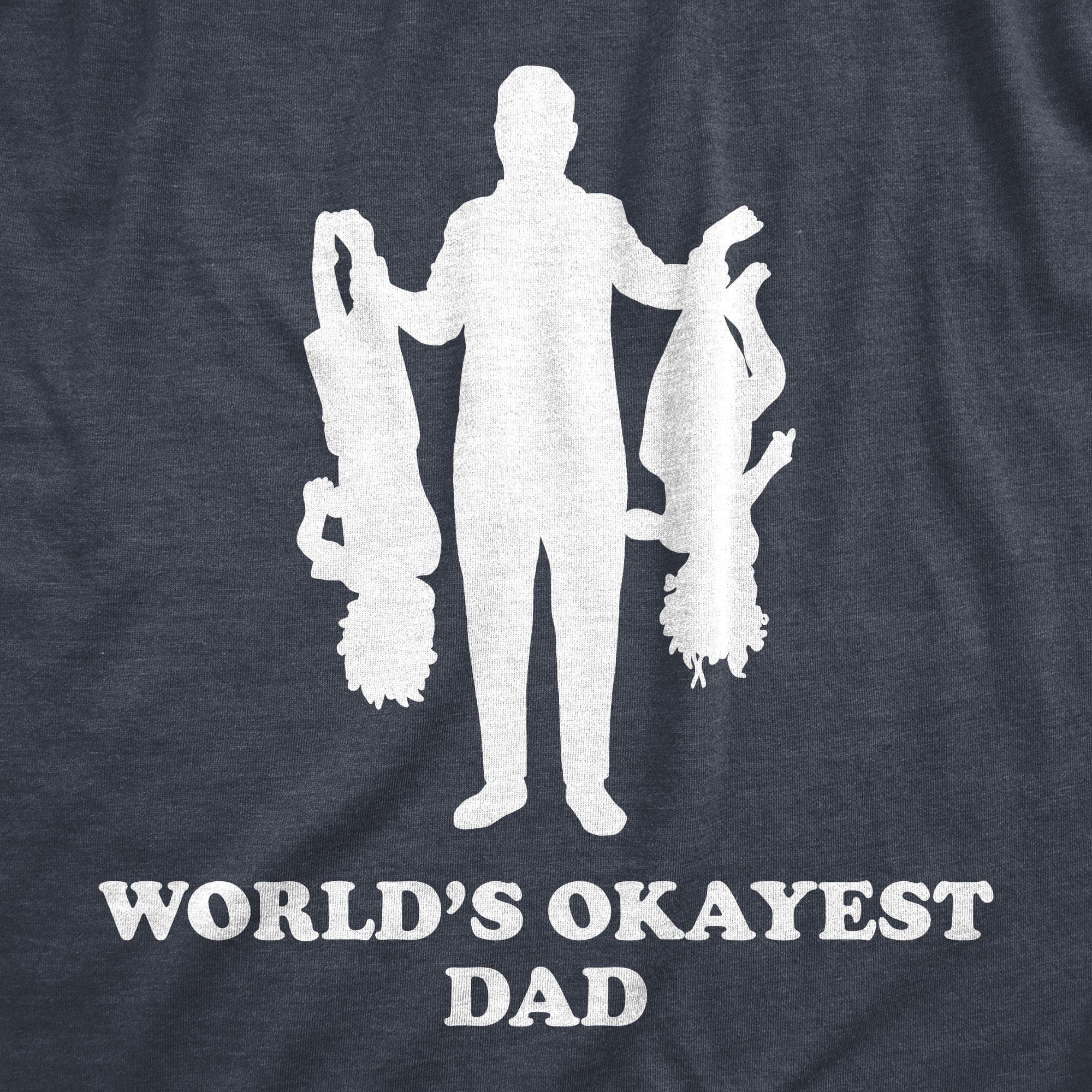 Upside Down Kids World's Okayest Dad Men's Tshirt  -  Crazy Dog T-Shirts