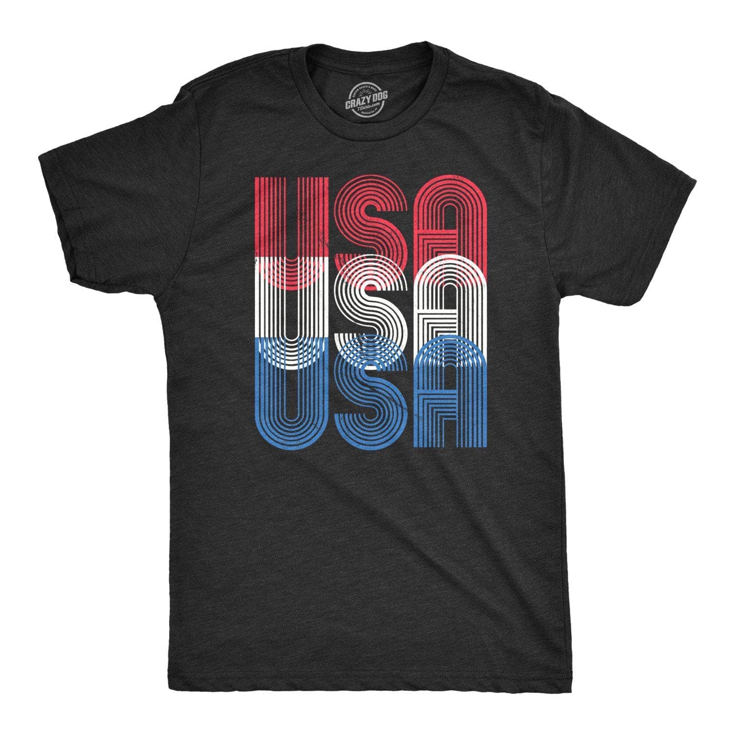 USA USA USA Men's Tshirt  -  Crazy Dog T-Shirts