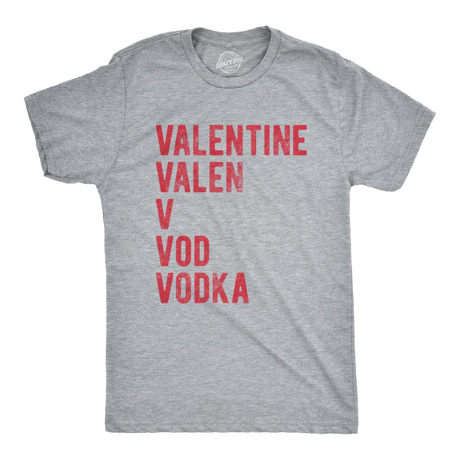 Valentines Day Vodka Men's Tshirt  -  Crazy Dog T-Shirts