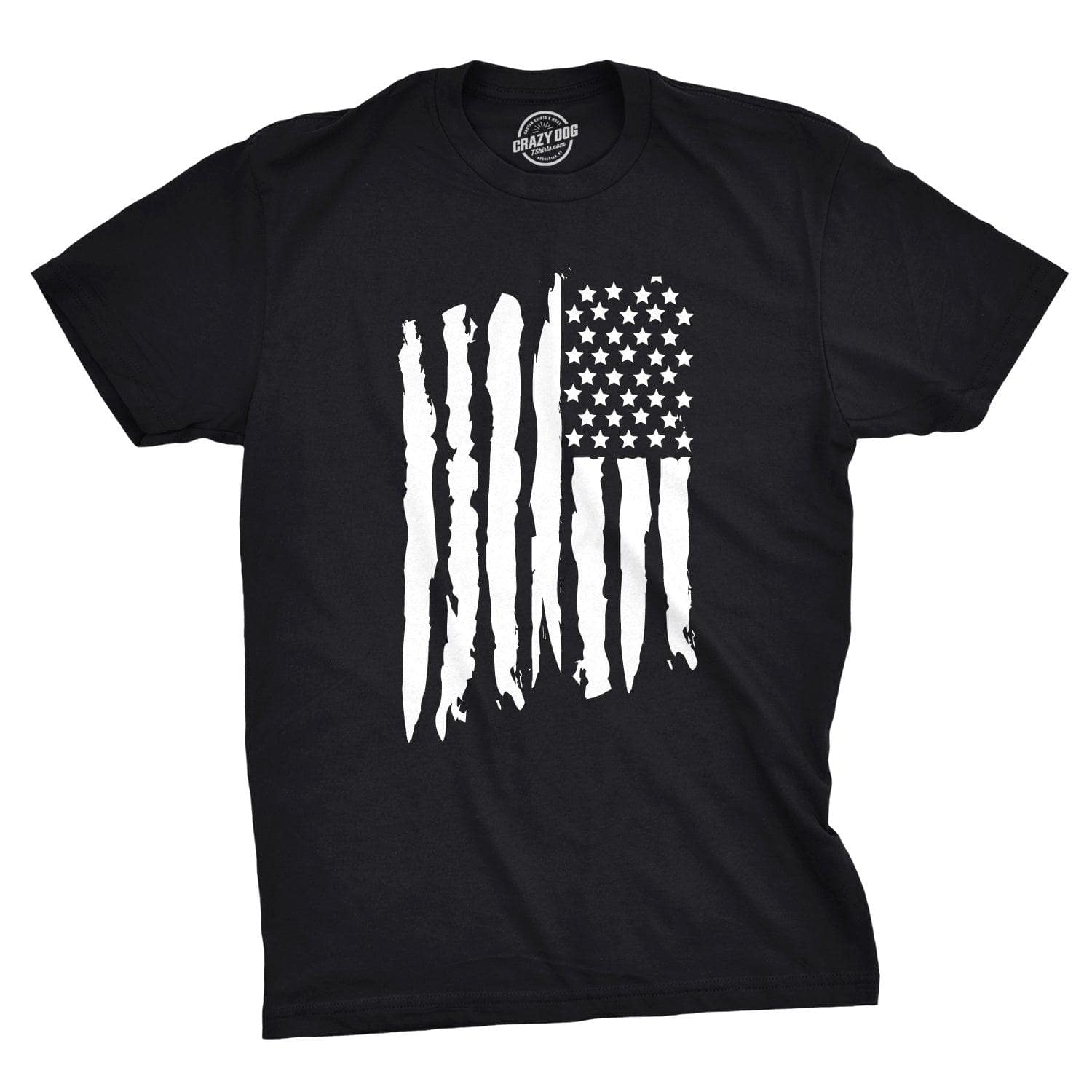 Vertical Grunge Flag Men's Tshirt  -  Crazy Dog T-Shirts