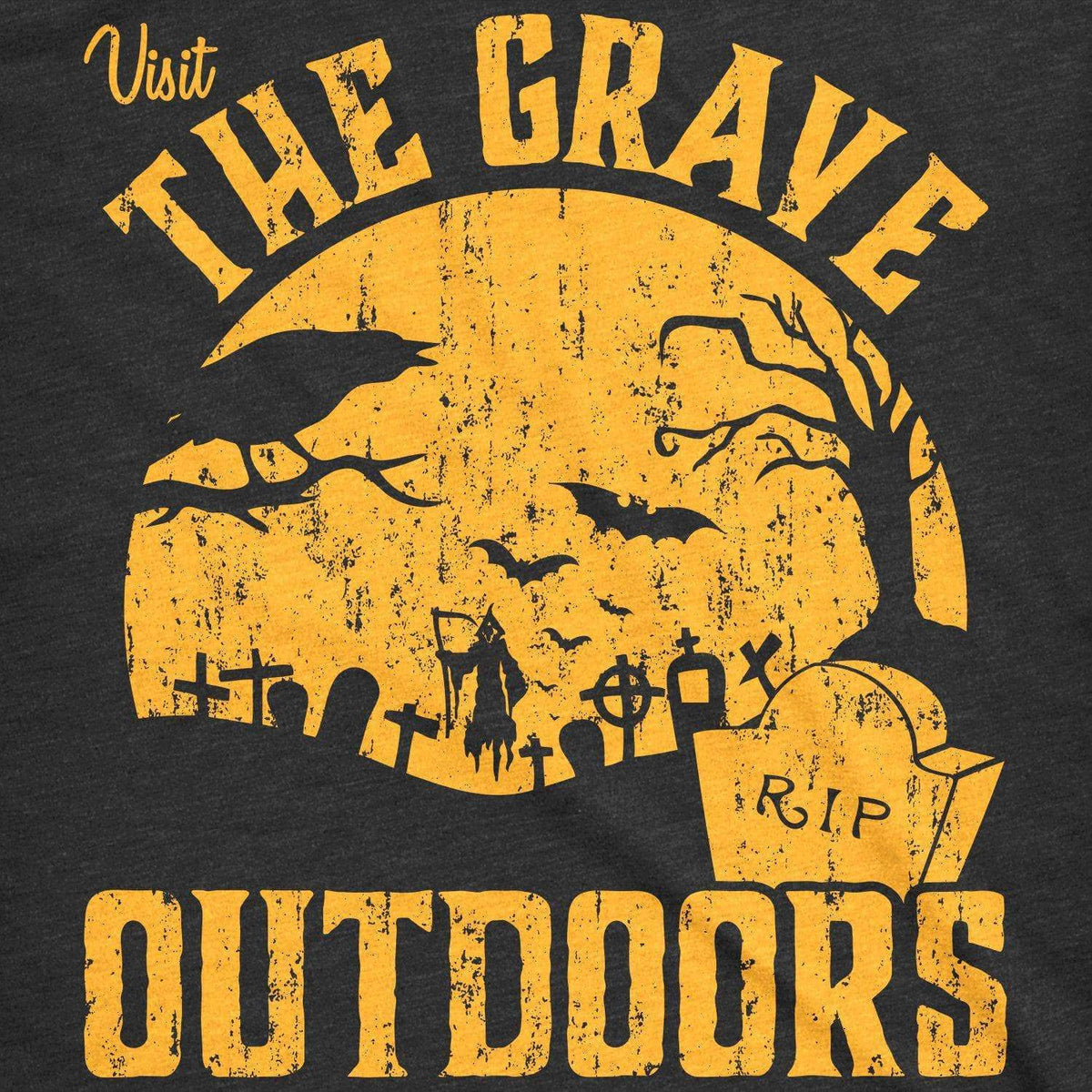 Visit The Grave Outdoors Men&#39;s Tshirt - Crazy Dog T-Shirts