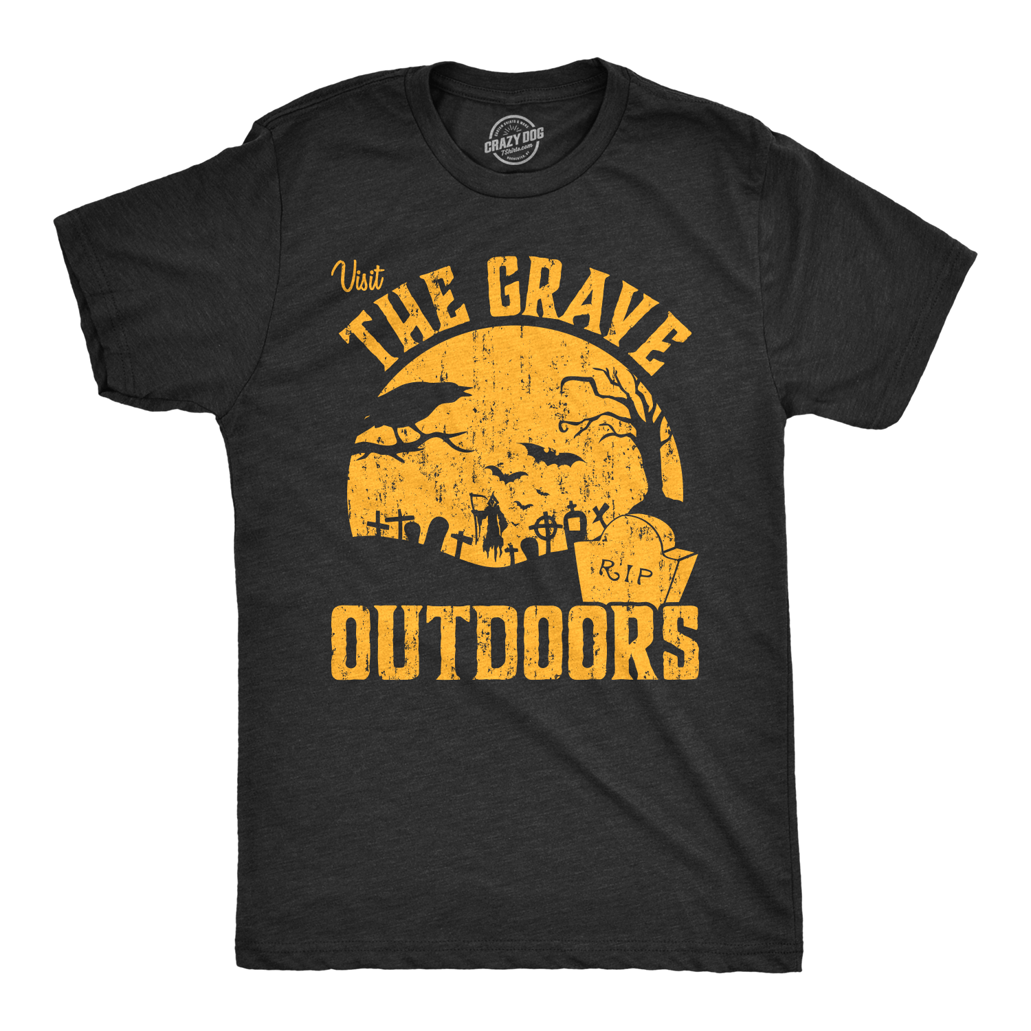 Visit The Grave Outdoors Men's Tshirt - Crazy Dog T-Shirts
