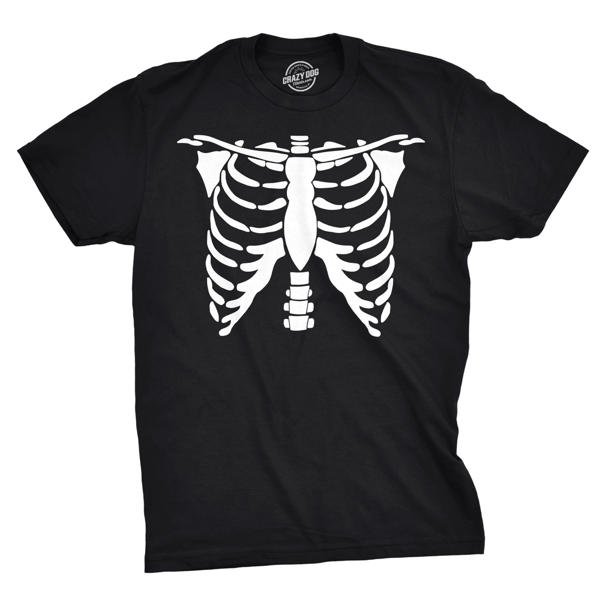 White Skeleton Rib Cage Men&#39;s Tshirt - Crazy Dog T-Shirts