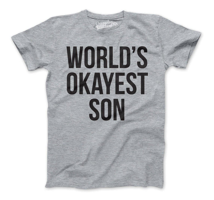 World's Okayest Son Men's Tshirt - Crazy Dog T-Shirts