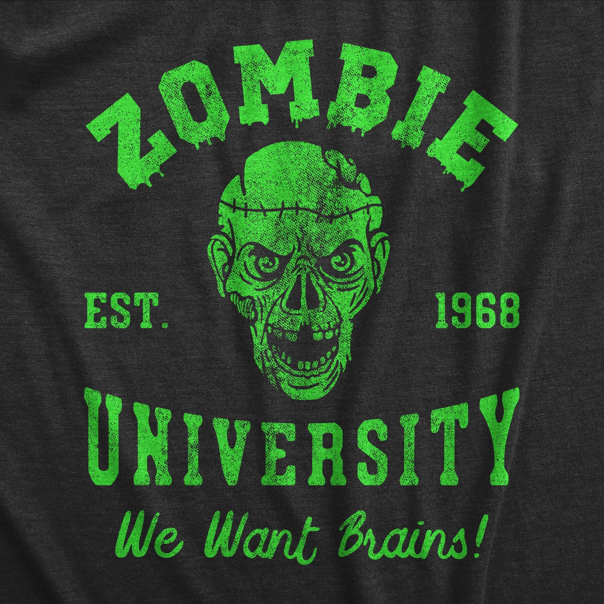 Zombie University Men's Tshirt  -  Crazy Dog T-Shirts