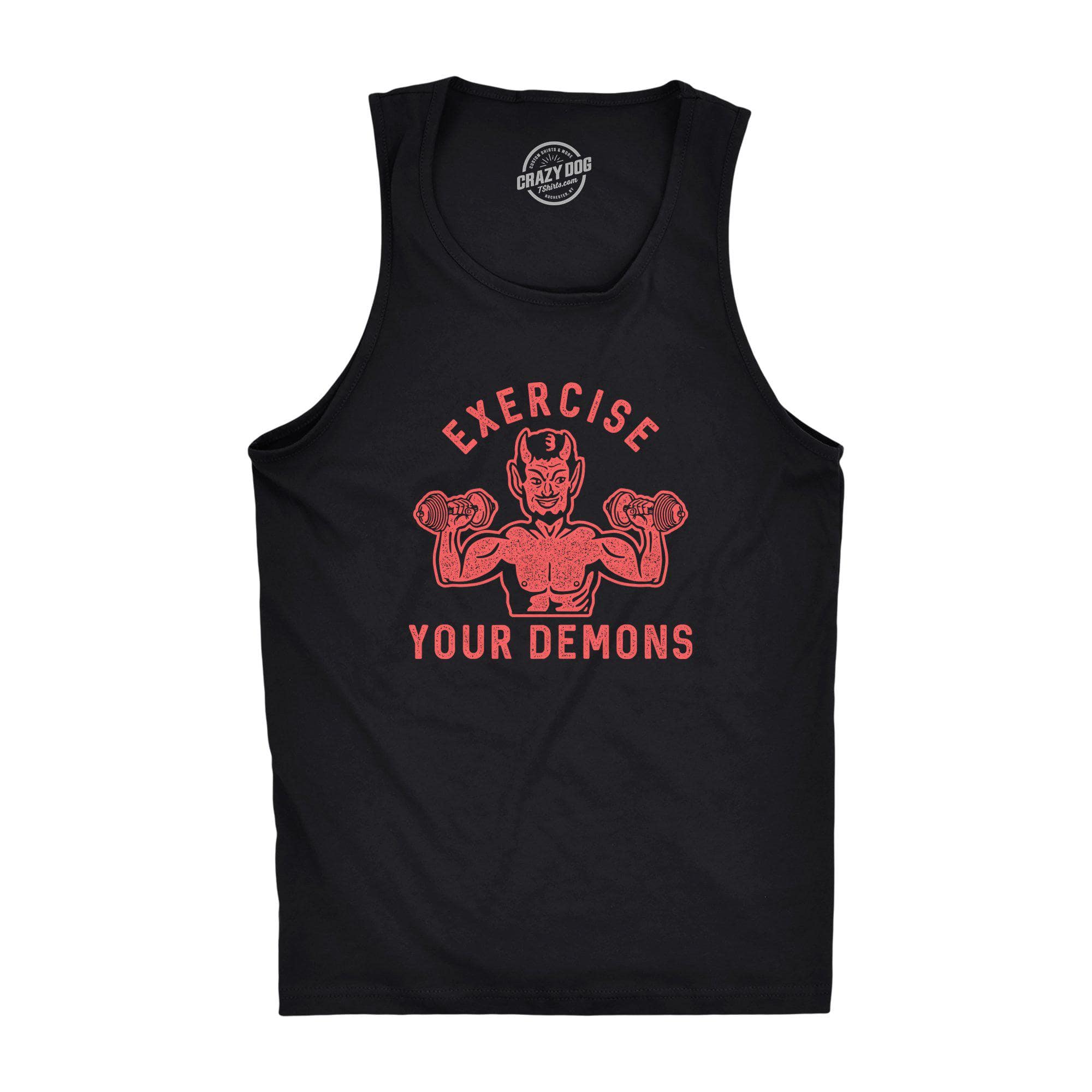 Exercise Your Demons Men's Tank Top - Crazy Dog T-Shirts