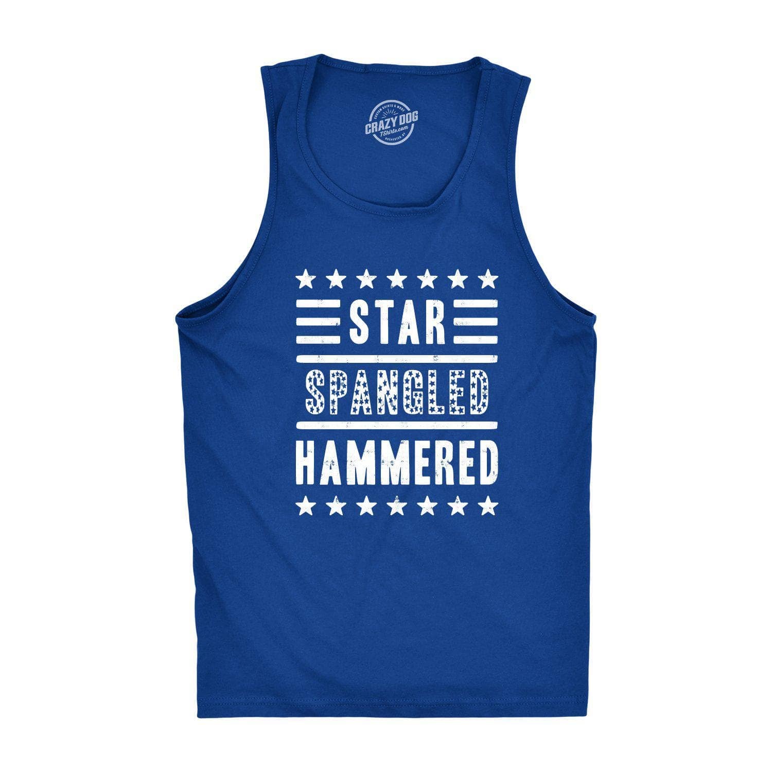 Star Spangled Hammered Men's Tank Top  -  Crazy Dog T-Shirts