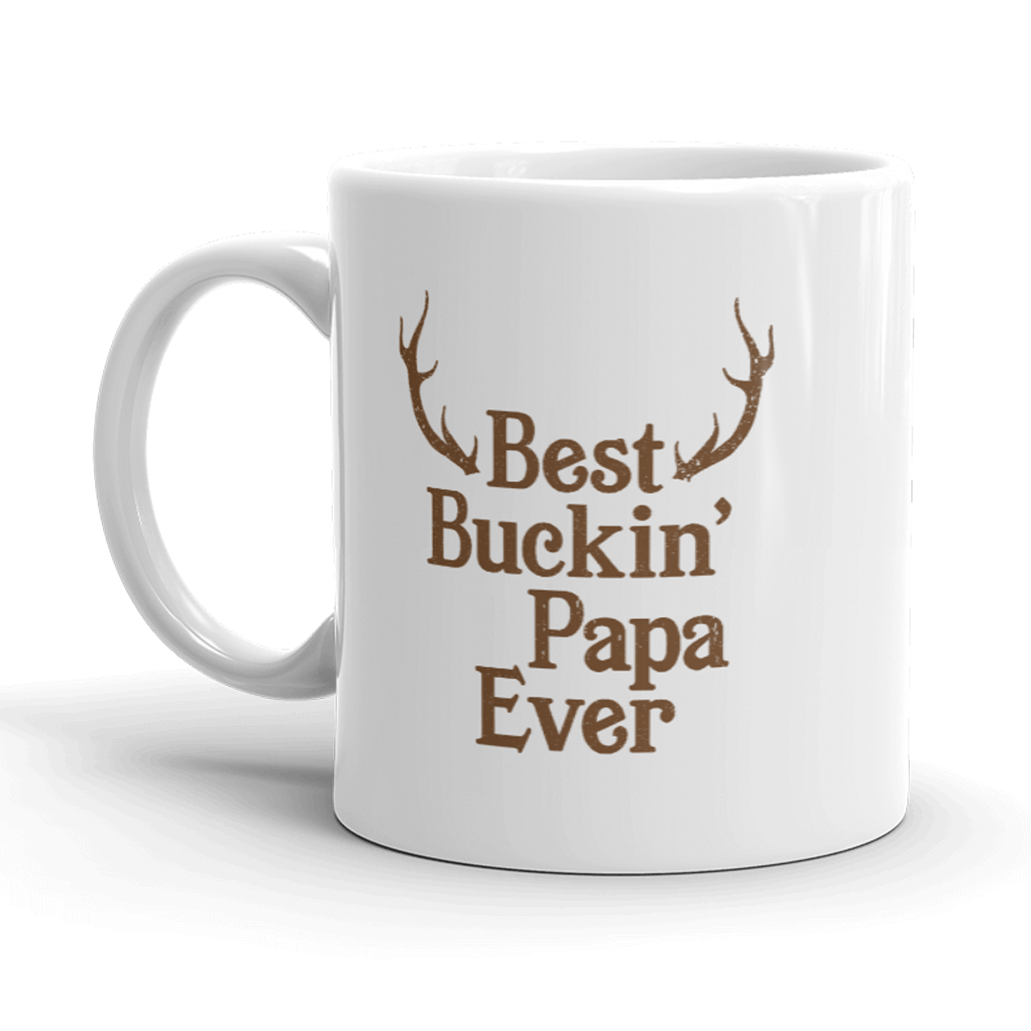 Best Buckin Papa Ever Mug Funny Fathers Day Hunting Tee Hunter Dad Coffee Cup-11oz - Crazy Dog T-Shirts