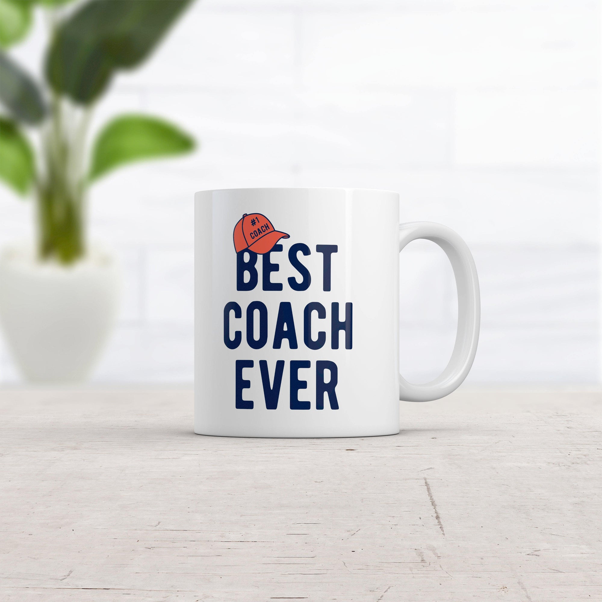 Best Coach Ever Mug Cool Athlete Coaching Gift Graphic Novelty Coffee Cup-11oz  -  Crazy Dog T-Shirts