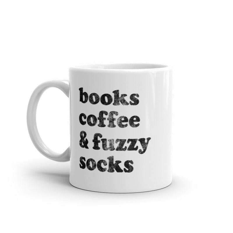 Books Coffee And Fuzzy Socks Mug Funny Cute Cozy Text Graphic Novelty Cup-11oz  -  Crazy Dog T-Shirts