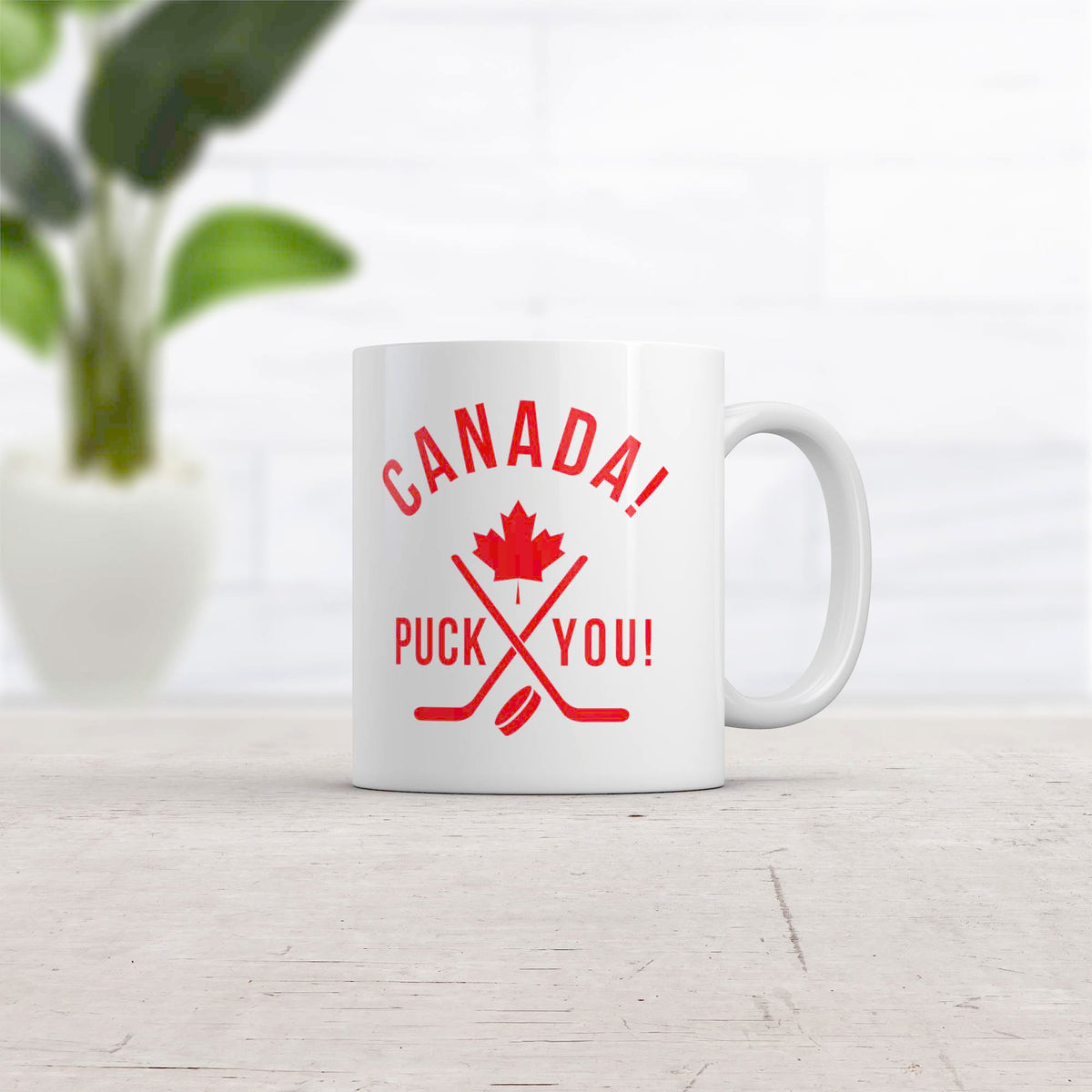 Canada Puck You Mug  -  Crazy Dog T-Shirts