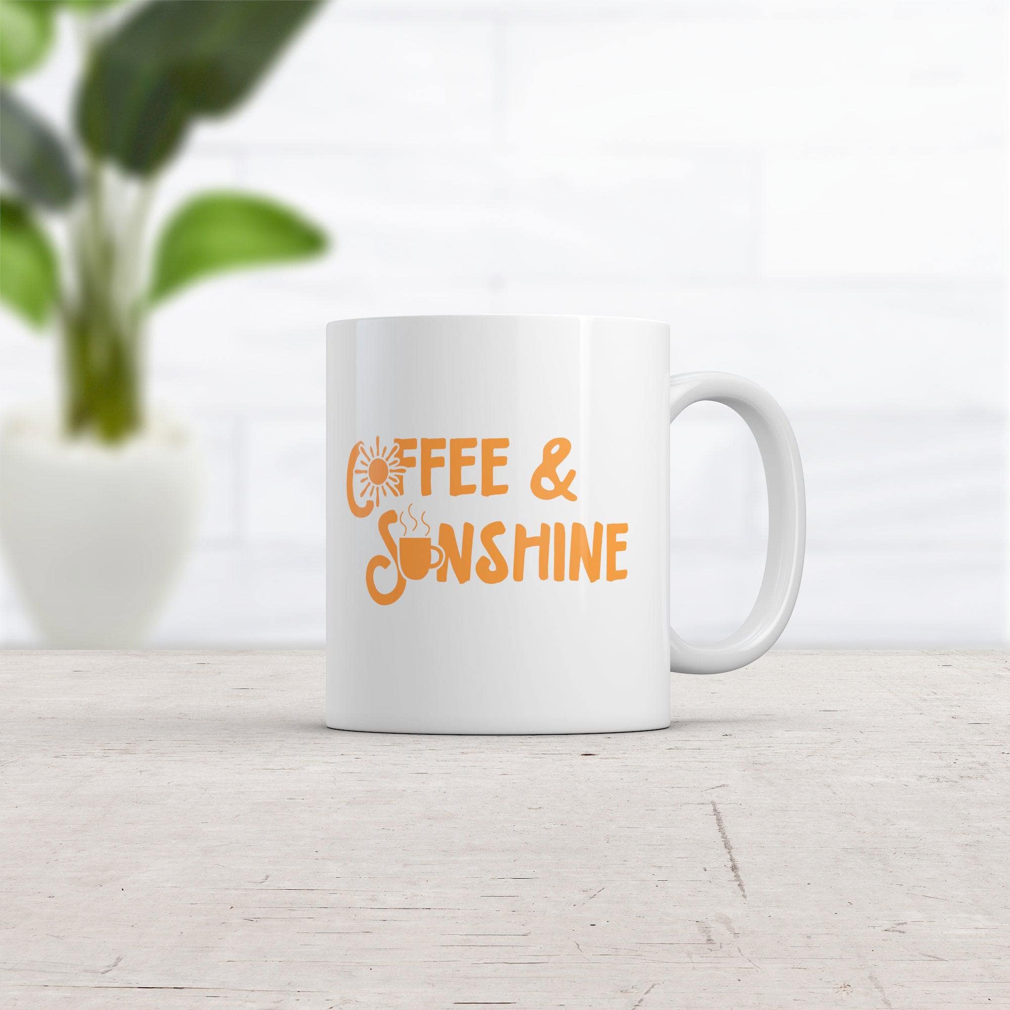 Coffee And Sunshine Mug Funny Cute Caffeine Lovers Shining Sun Graphic Novelty Cup-11oz  -  Crazy Dog T-Shirts