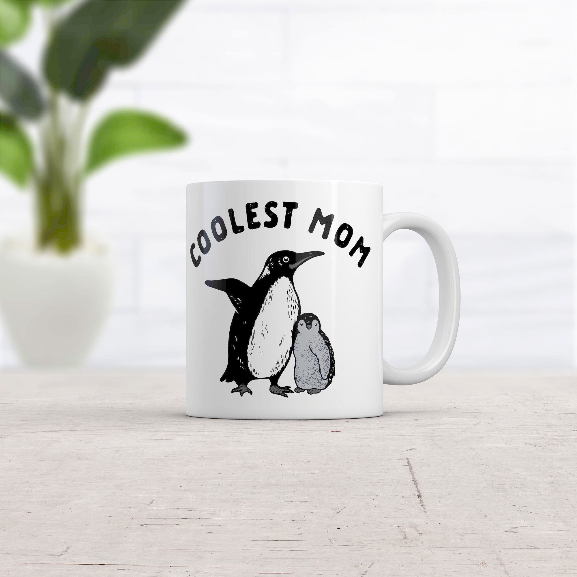 Coolest Mom Penguin Mug Cute Mother's Day Chilly Animal Graphic Novelty Coffee Cup-11oz  -  Crazy Dog T-Shirts