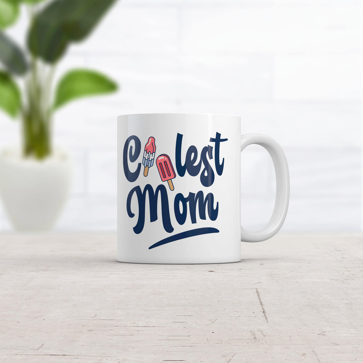 Coolest Mom Popsicles Mug Cute Mother&#39;s Day Ice Cream Freeze Pop Graphic Novelty Coffee Cup-11oz  -  Crazy Dog T-Shirts