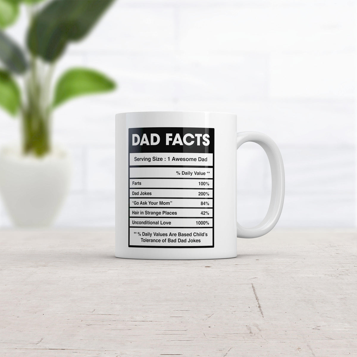 Dad Nutrition Facts Mug Funny Sarcastic Father&#39;s Day Family Humor Novelty Coffee Cup-11oz  -  Crazy Dog T-Shirts