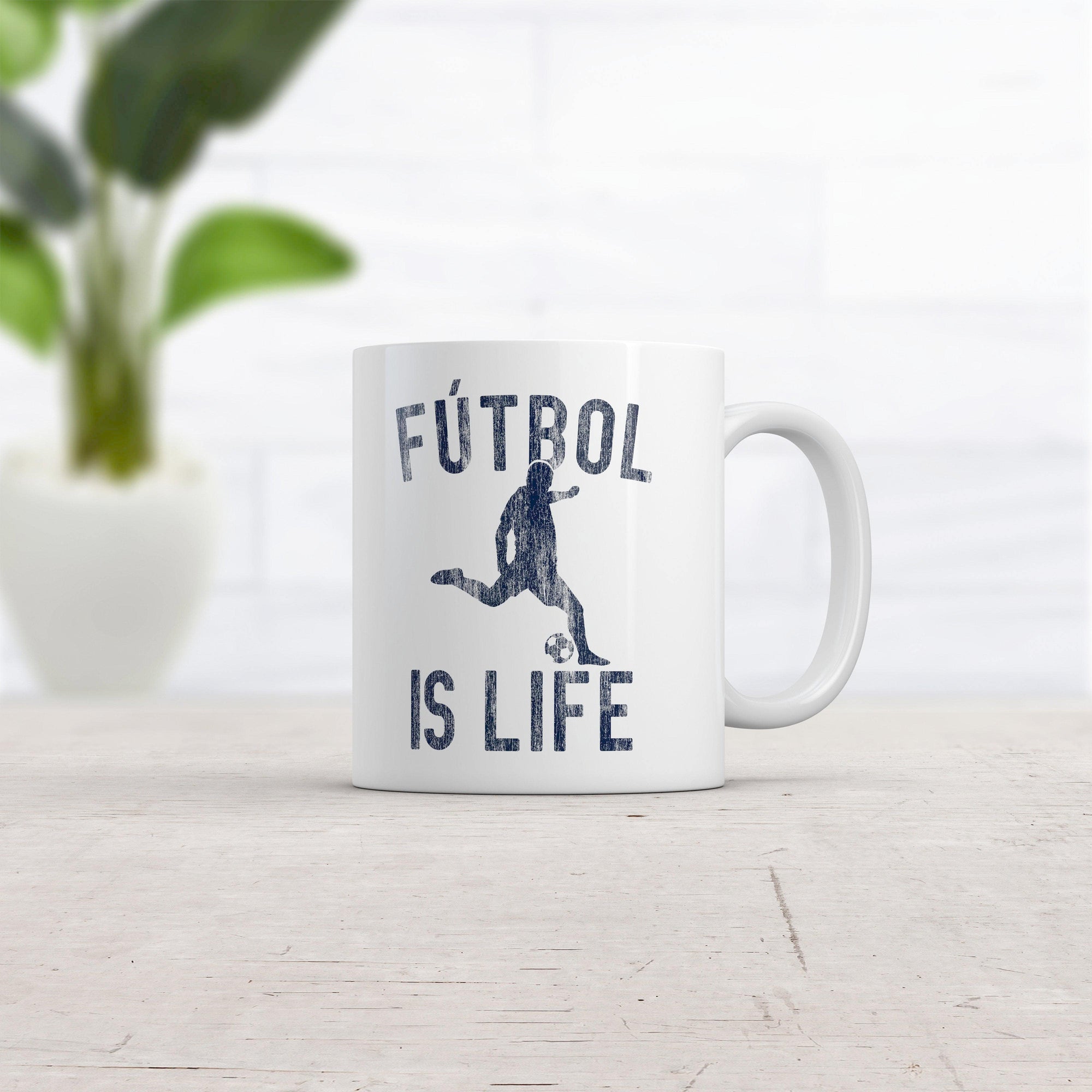 Futbol Is Life Mug Funny Football Lovers Novelty Soccer Graphic Coffee Cup-11oz  -  Crazy Dog T-Shirts