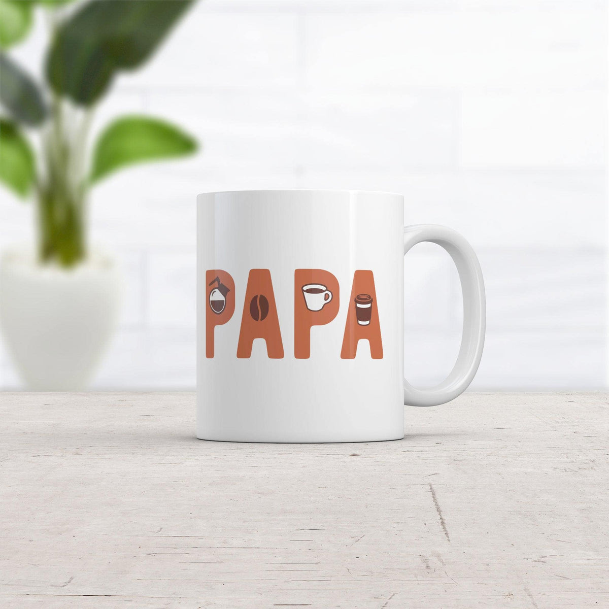 Papa Coffee Mug Funny Cool Father&#39;s Day Coffee Bean Roast Novelty Cup-11oz  -  Crazy Dog T-Shirts