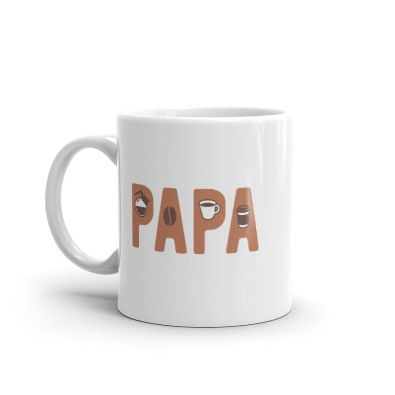 Papa Coffee Mug Funny Cool Father's Day Coffee Bean Roast Novelty Cup-11oz  -  Crazy Dog T-Shirts