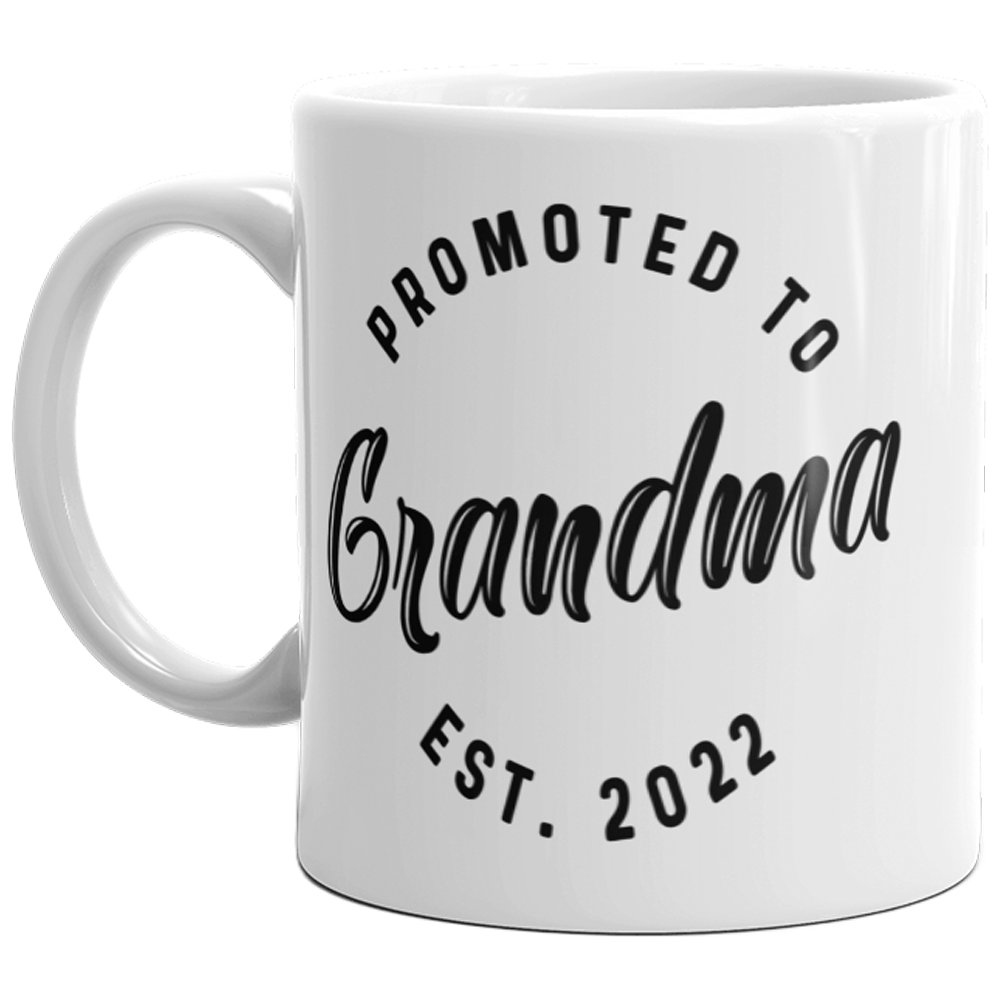 Promoted To Grandma 2022 Mug Funny Family Baby Announcement Coffee Cup-11oz  -  Crazy Dog T-Shirts