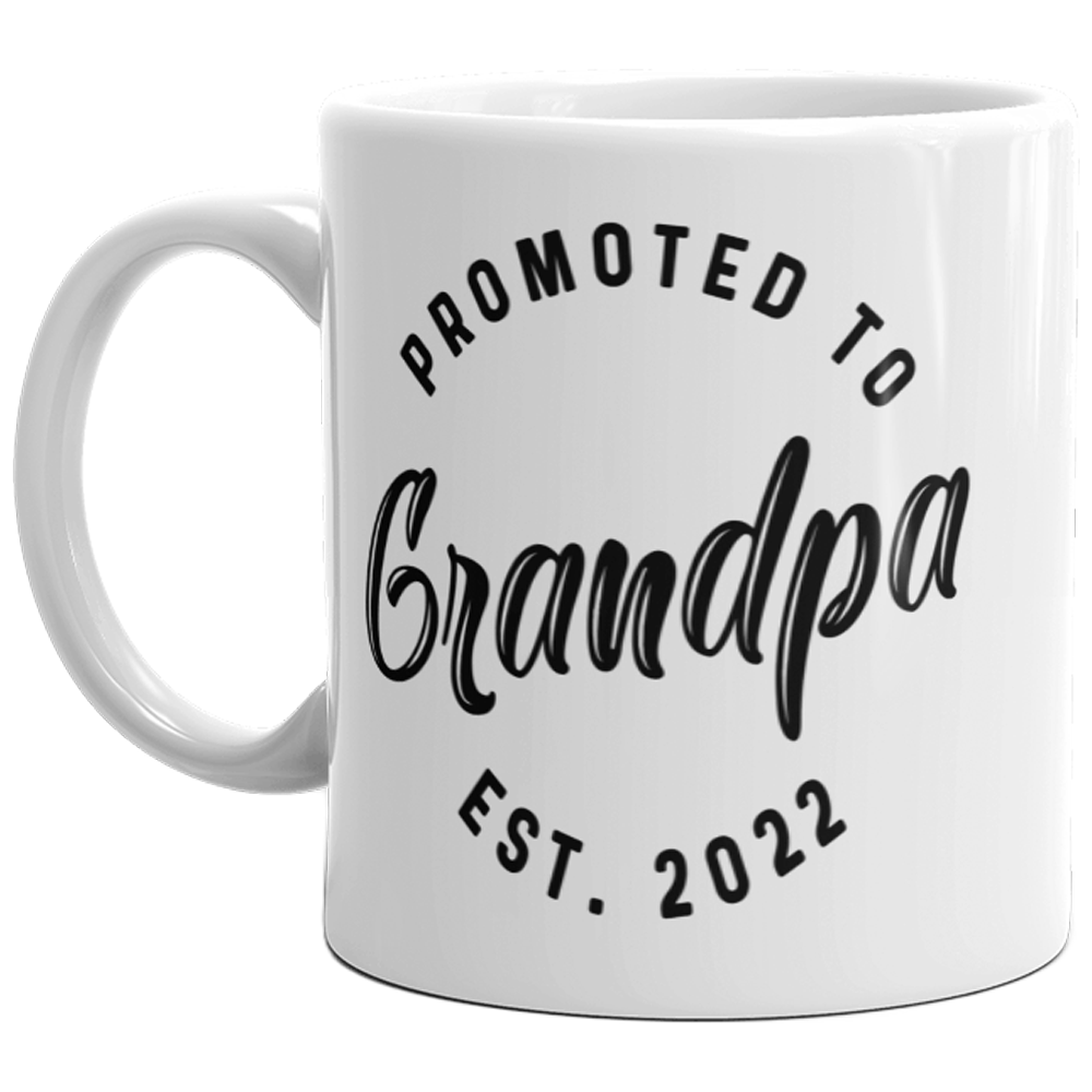 Promoted To Grandpa 2022 Mug Funny Family Baby Announcement Coffee Cup-11oz  -  Crazy Dog T-Shirts