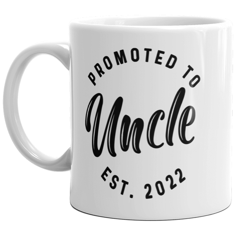 Promoted To Uncle 2022 Mug Funny Family Baby Announcement Coffee Cup-11oz  -  Crazy Dog T-Shirts