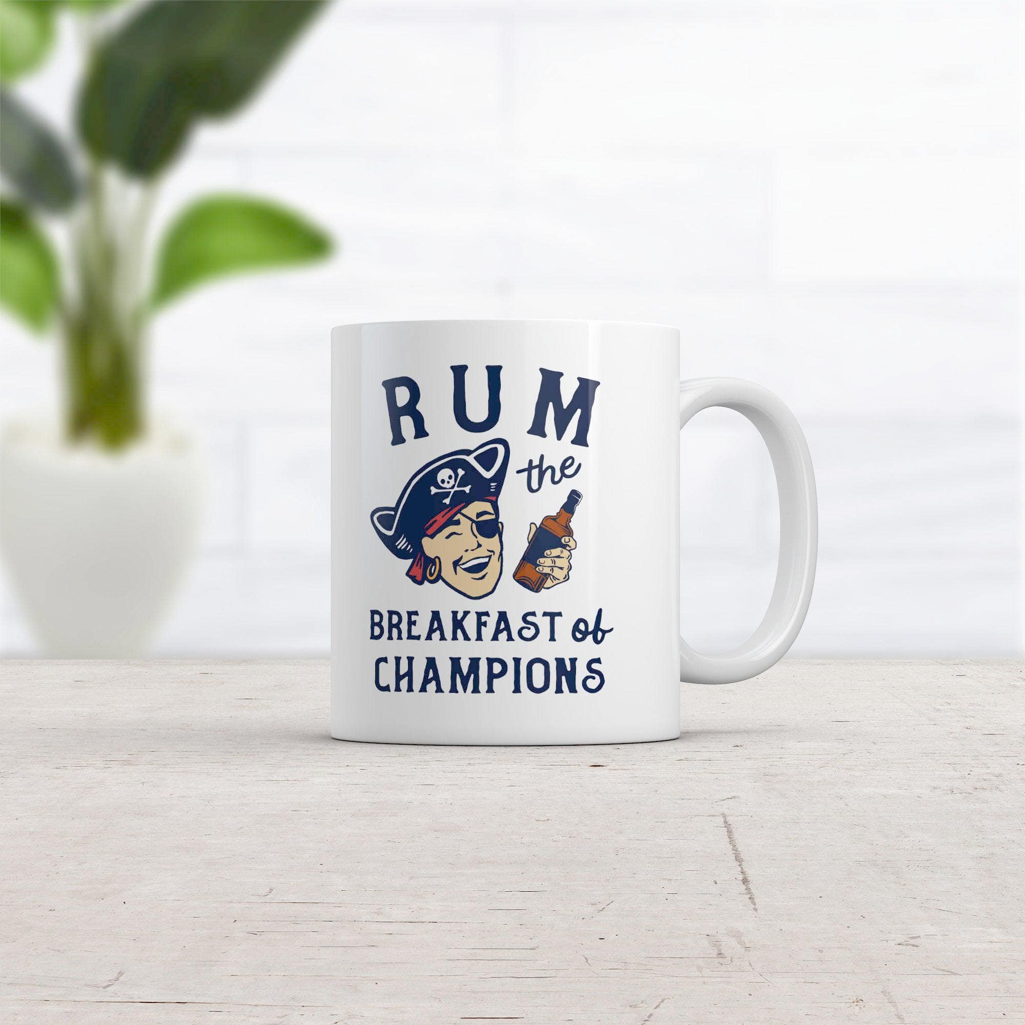 Rum Breakfast Of Champions Mug  -  Crazy Dog T-Shirts
