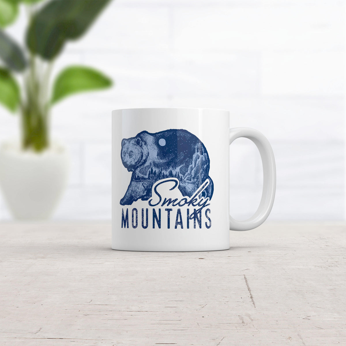 Smoky Mountains Mug Cool Retro Appalachian Nature National Park Graphic Novelty Coffee Cup-11oz  -  Crazy Dog T-Shirts