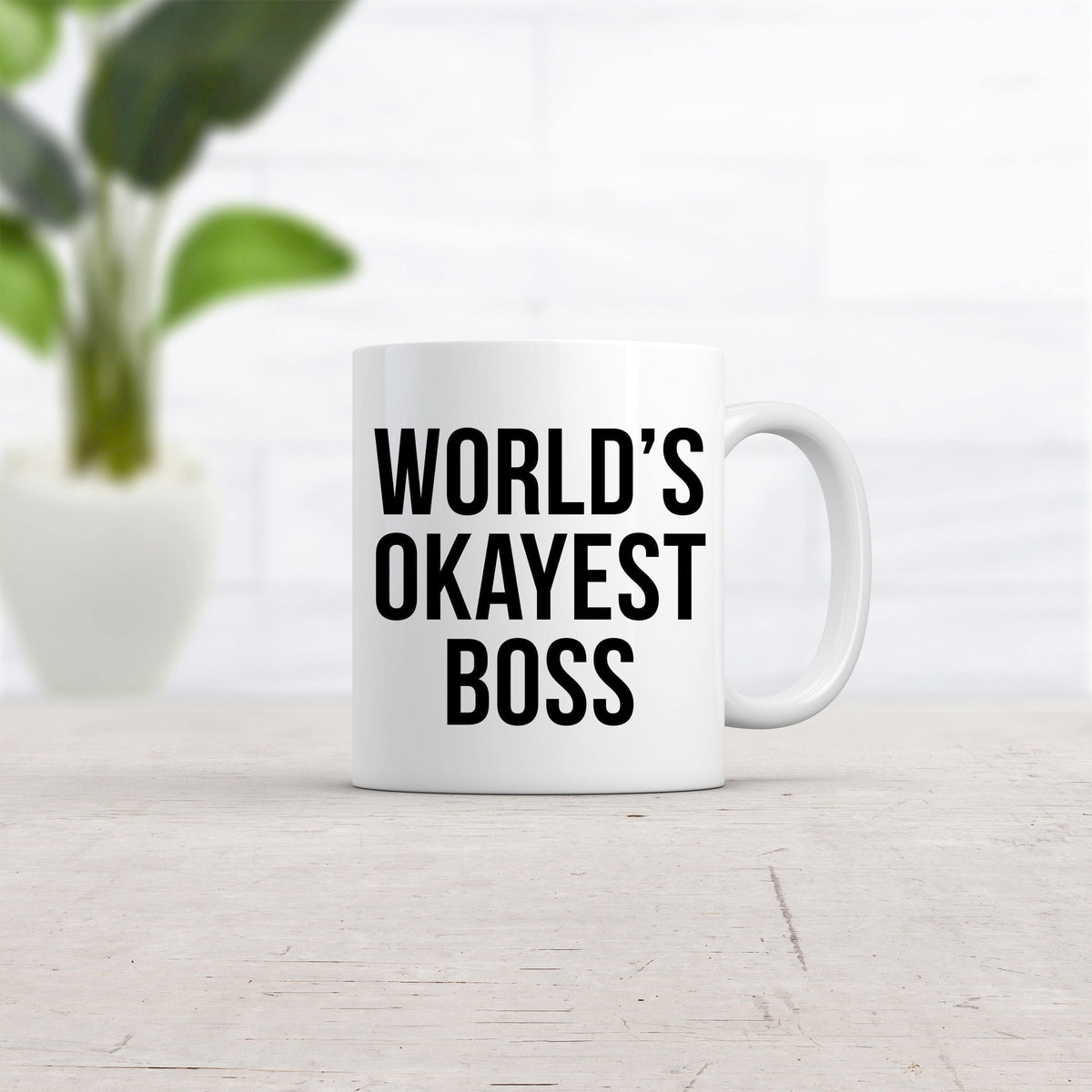 World&#39;s Okayest Boss Mug  -  Crazy Dog T-Shirts