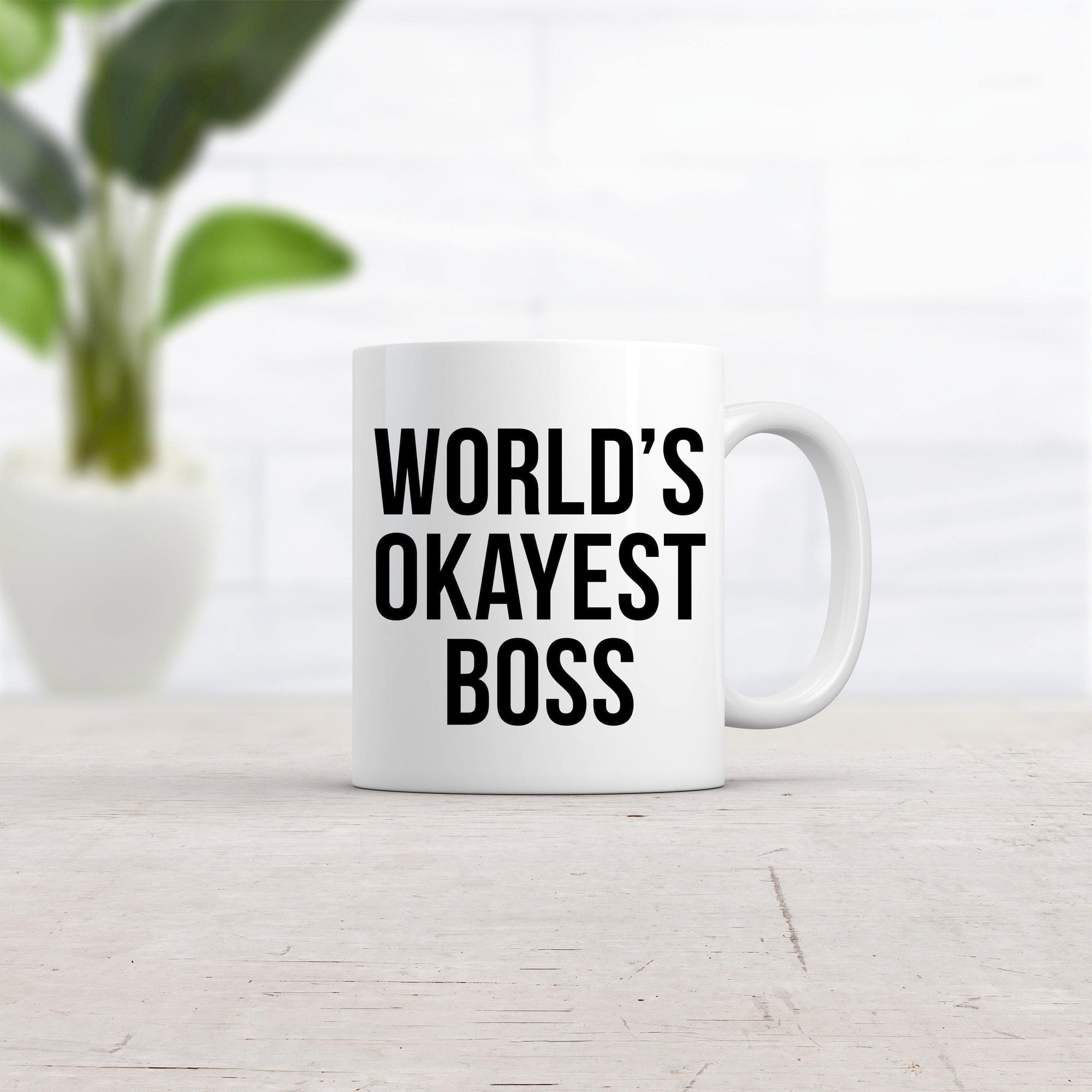World's Okayest Boss Mug  -  Crazy Dog T-Shirts