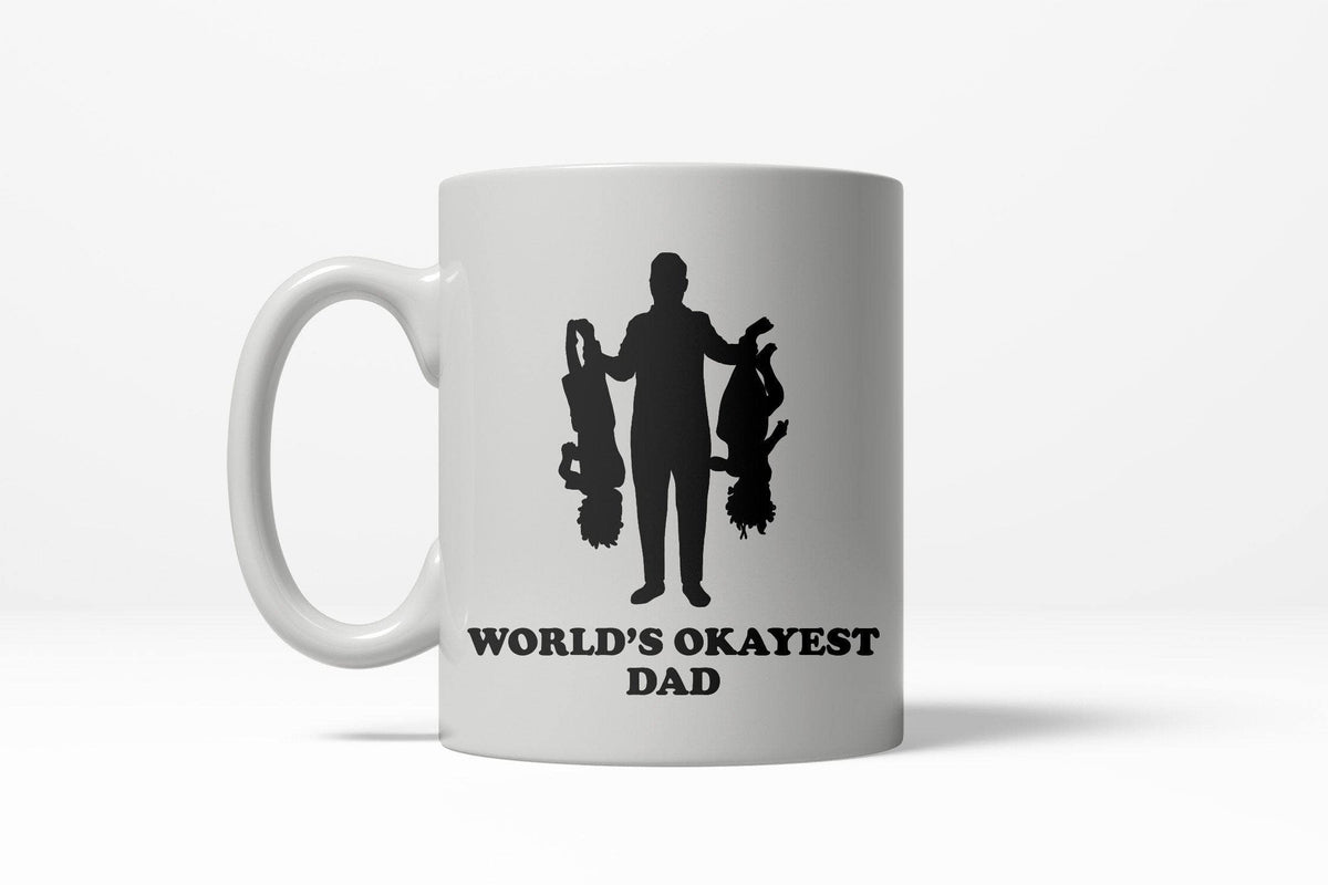 World&#39;s Okayest Dad Kids Mug - Crazy Dog T-Shirts