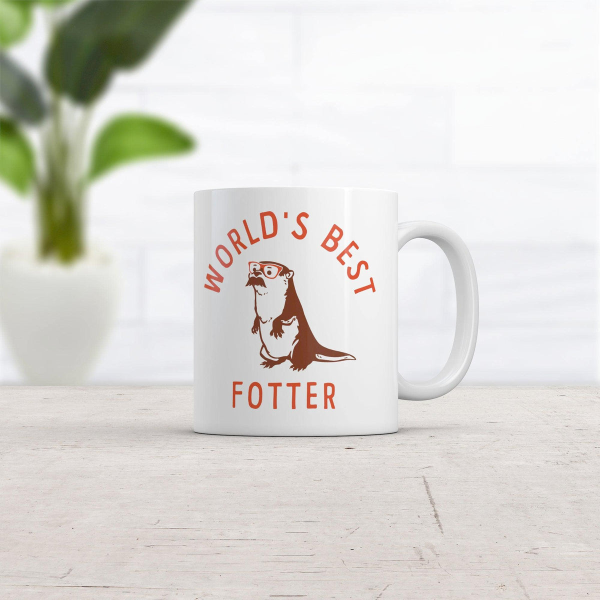 Worlds Best Fotter Mug Funny Sarcastic Fathers Day Joke Otter Graphic Novelty Cup-11oz  -  Crazy Dog T-Shirts