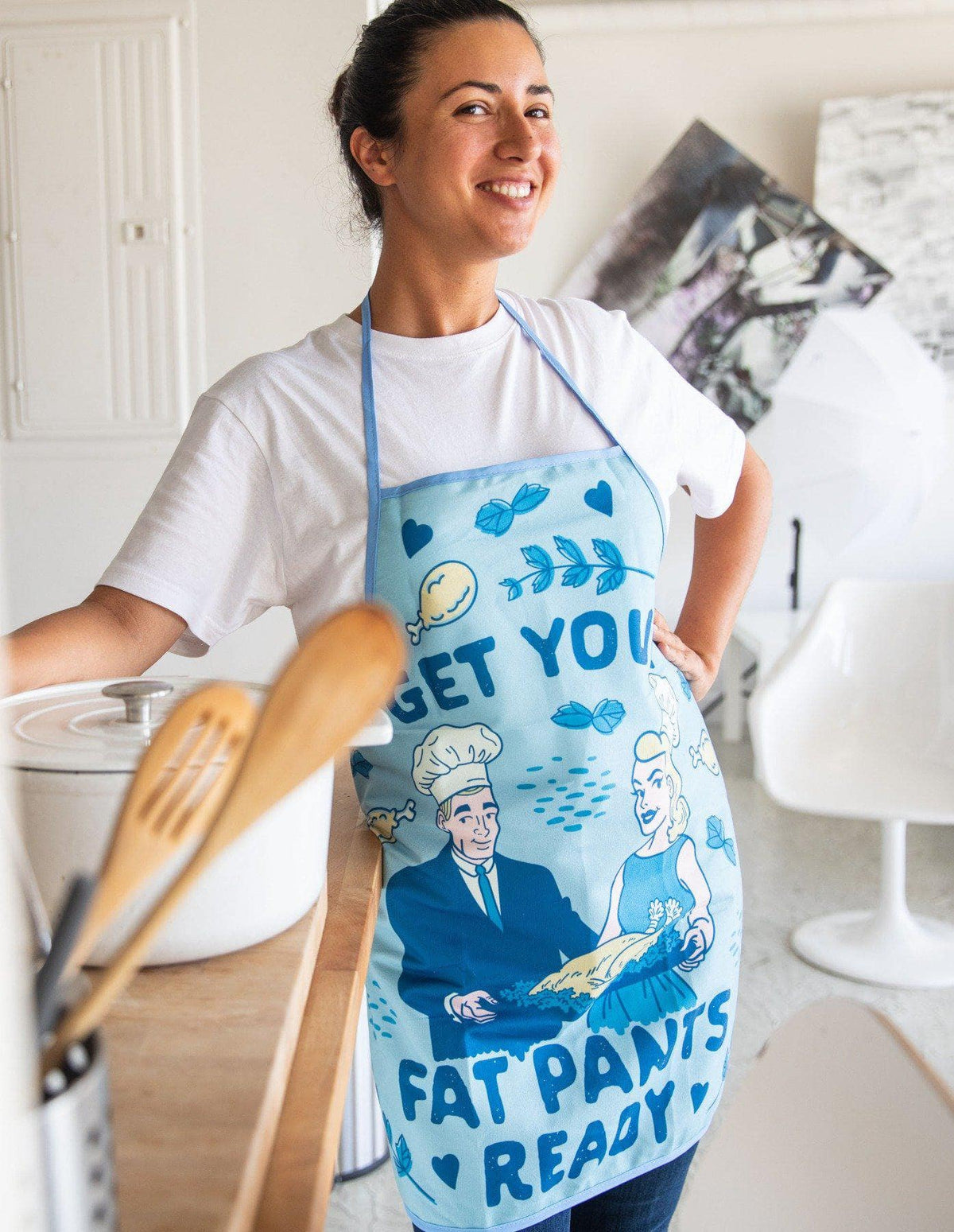 Get Your Fat Pants Ready Oven Mitt + Apron - Crazy Dog T-Shirts