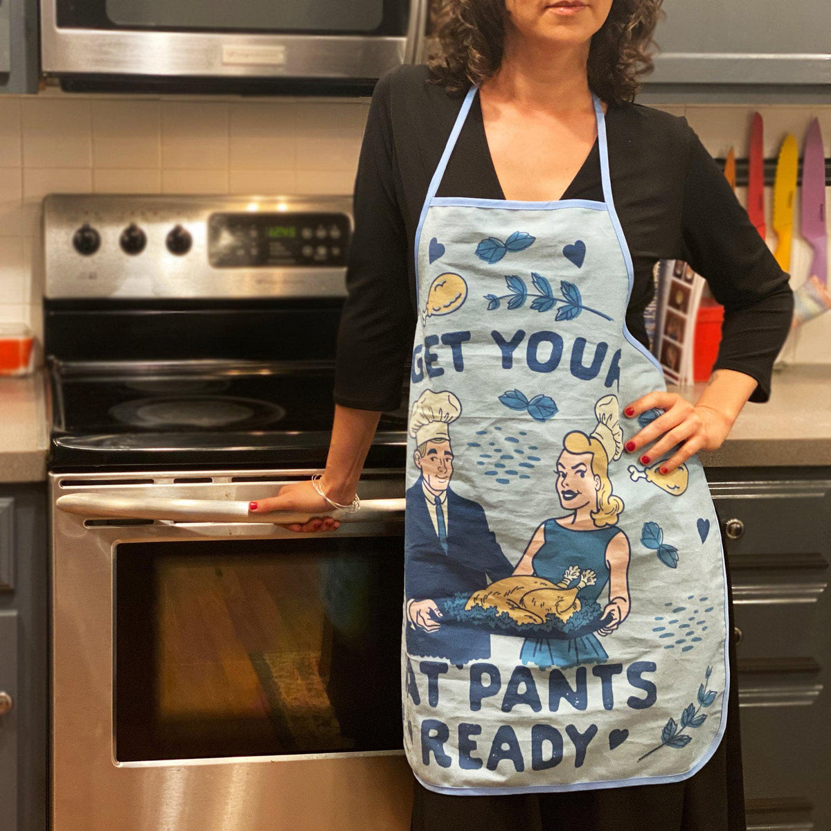 Get Your Fat Pants Ready Oven Mitt + Apron - Crazy Dog T-Shirts