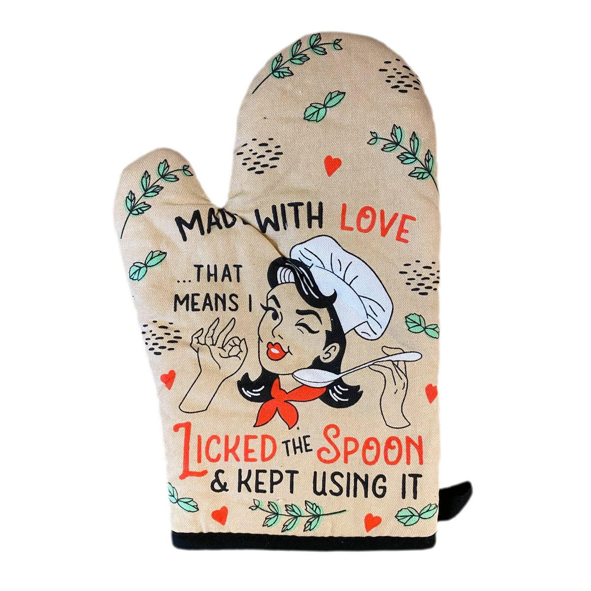 Made With Love That Means I Licked The Spoon Oven Mitt  -  Crazy Dog T-Shirts