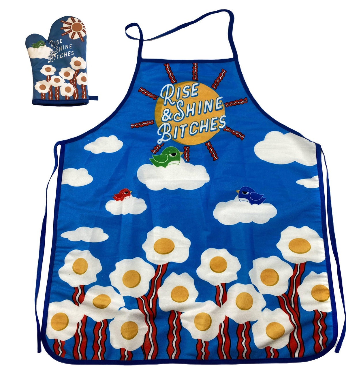 Rise And Shine Bitches Oven Mitt + Apron - Crazy Dog T-Shirts